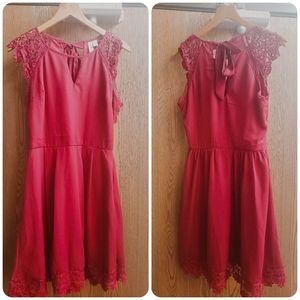 Alya Red Lacy Dress w/ Cute Bow